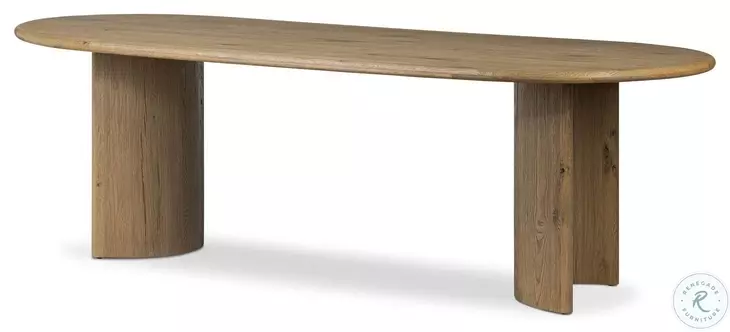 Paden Worn Oak Veneer 94" Oval Dining Table