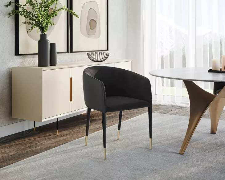 Asher Abbington Black And Napa Black Dining Arm Chair