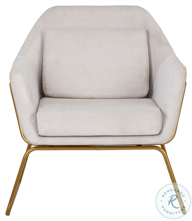 Watts Polo Club Muslin And Bravo Cream Gold Lounge Chair