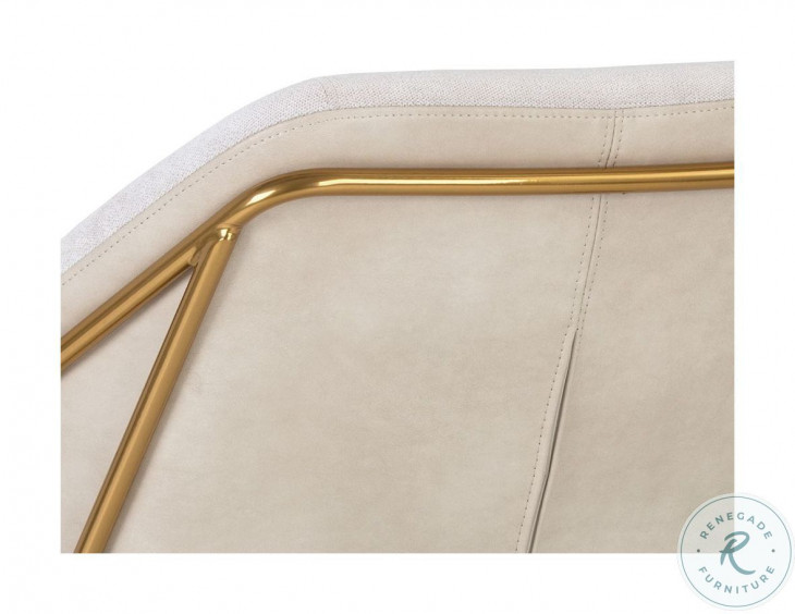 Watts Polo Club Muslin And Bravo Cream Gold Lounge Chair