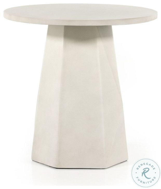 Bowman White Concrete Outdoor End Table