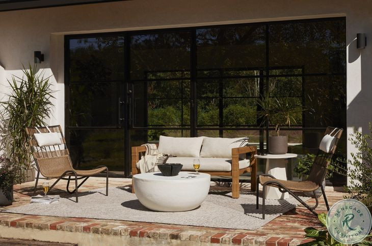 Bowman White Concrete Outdoor End Table