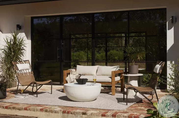 Bowman White Concrete Outdoor End Table