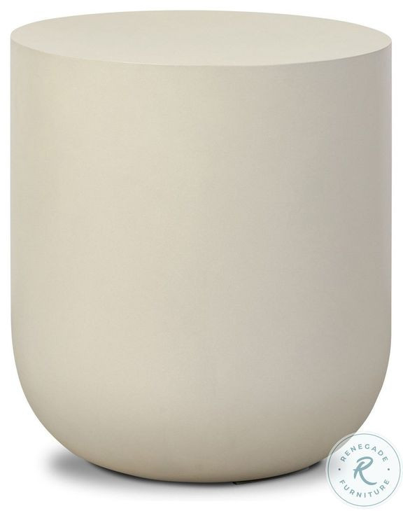 Ivan White Concrete Round End Table