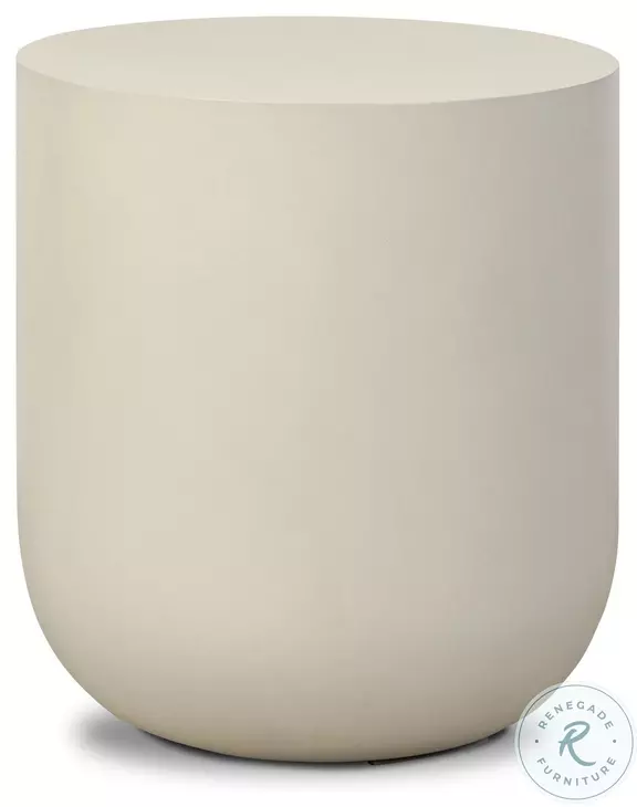 Ivan White Concrete Round End Table