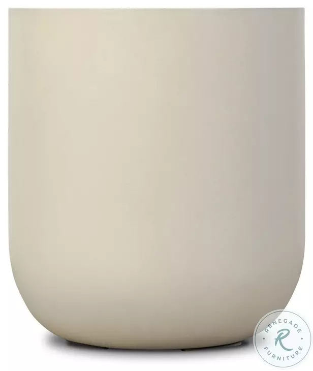 Ivan White Concrete Round End Table