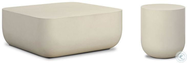 Ivan White Concrete Square Occassional Table Set