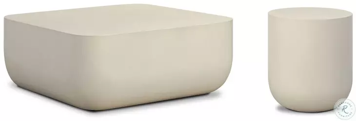 Ivan White Concrete Square Occassional Table Set