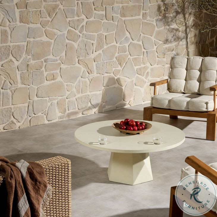 Bowman White Concrete Outdoor Coffee Table