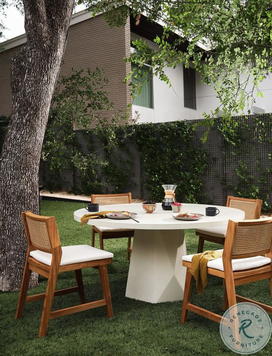 Bowman White Concrete Outdoor Dining Table