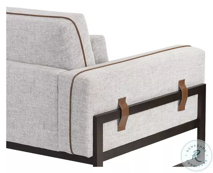 Lorabelle Symphony Greige and Bravo Cognac Sofa