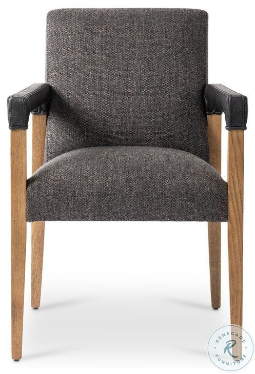 Reuben Lamont Oak Performance Fabric Dining Chair