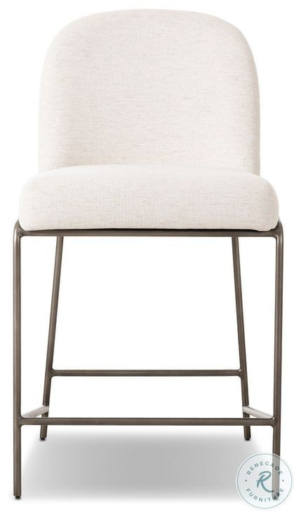 Astrud Crypton Nomad Snow Performance Fabric Counter Height Stool