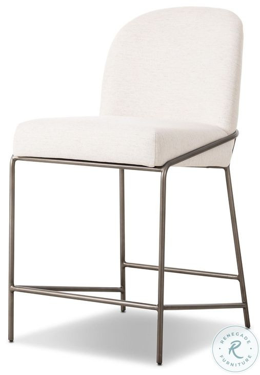 Astrud Crypton Nomad Snow Performance Fabric Counter Height Stool