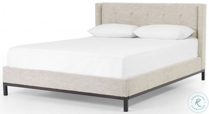 Newhall Plushtone Linen Queen Upholstered Panel Bed from Four Hands ...