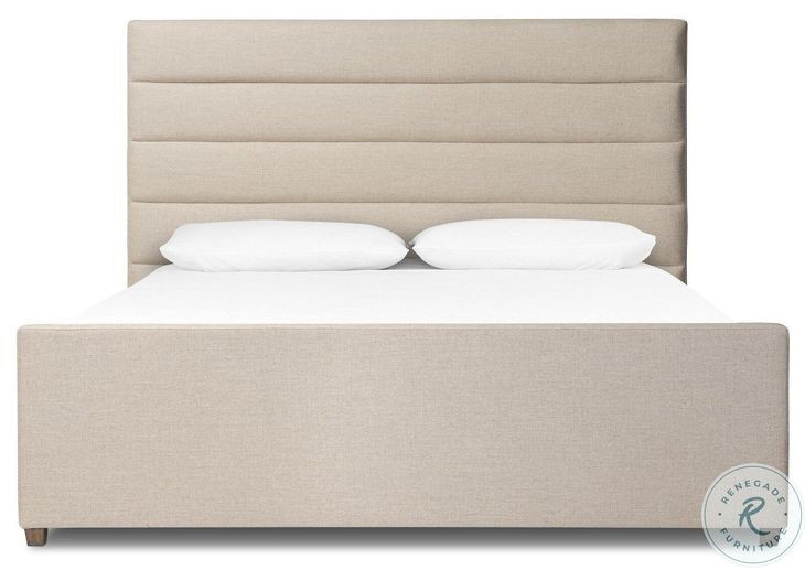 Daphne Alcala Taupe Performance Fabric Queen Upholstered Bed
