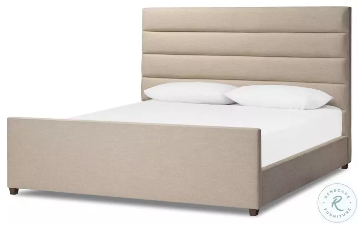 Daphne Alcala Taupe Performance Fabric Queen Upholstered Bed