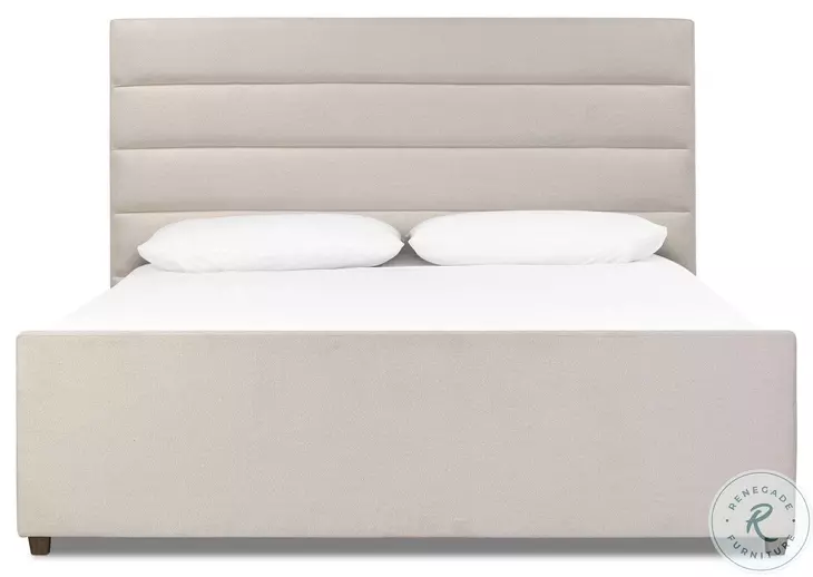 Daphne Crypton Wayfarer Snow Performance Fabric Queen Upholstered Bed