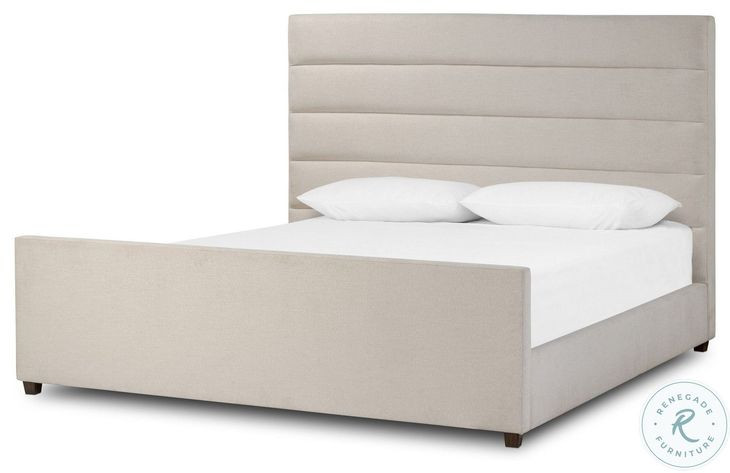 Daphne Crypton Wayfarer Snow Performance Fabric Queen Upholstered Bed