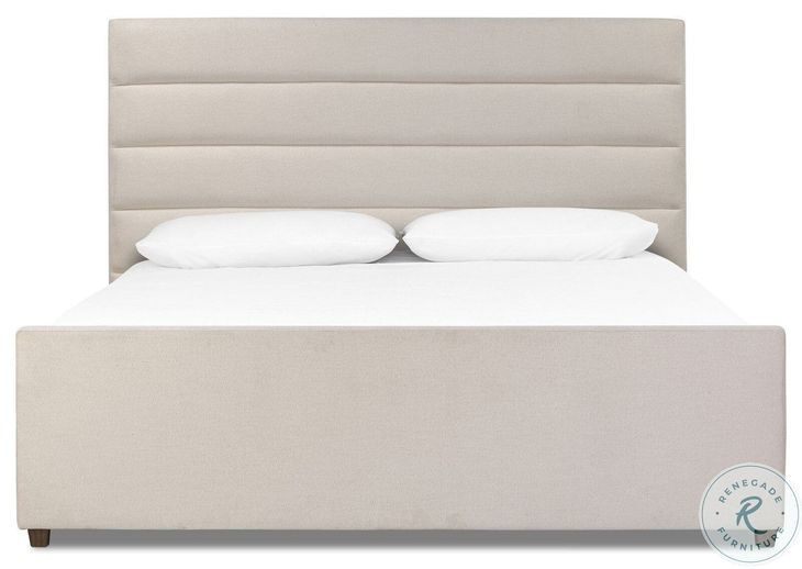 Daphne Crypton Wayfarer Snow Performance Fabric King Upholstered Bed