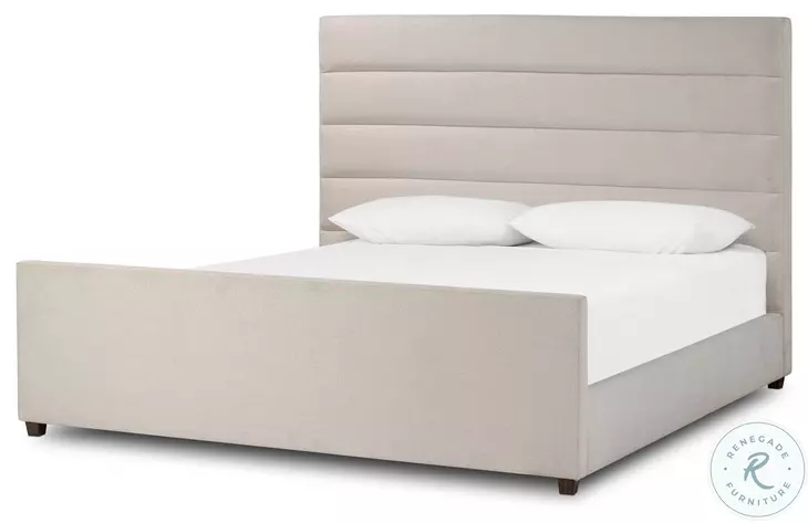 Daphne Crypton Wayfarer Snow Performance Fabric King Upholstered Bed