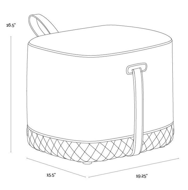 Axio Napa Black and Cognac Faux Leather Ottoman