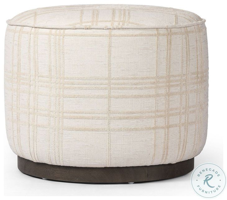 Sinclair Sheffield Ivory Round Ottoman