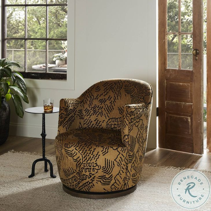 Aurora Balkan Ochre Swivel Chair