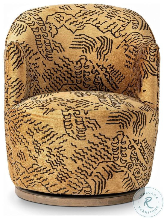 Aurora Balkan Ochre Swivel Chair
