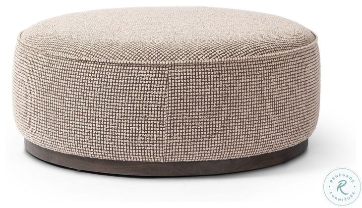 Sinclair Barrow Taupe Performance Fabric Large Round Ottoman