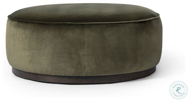 Sinclair Surrey Olive Large Round Ottoman