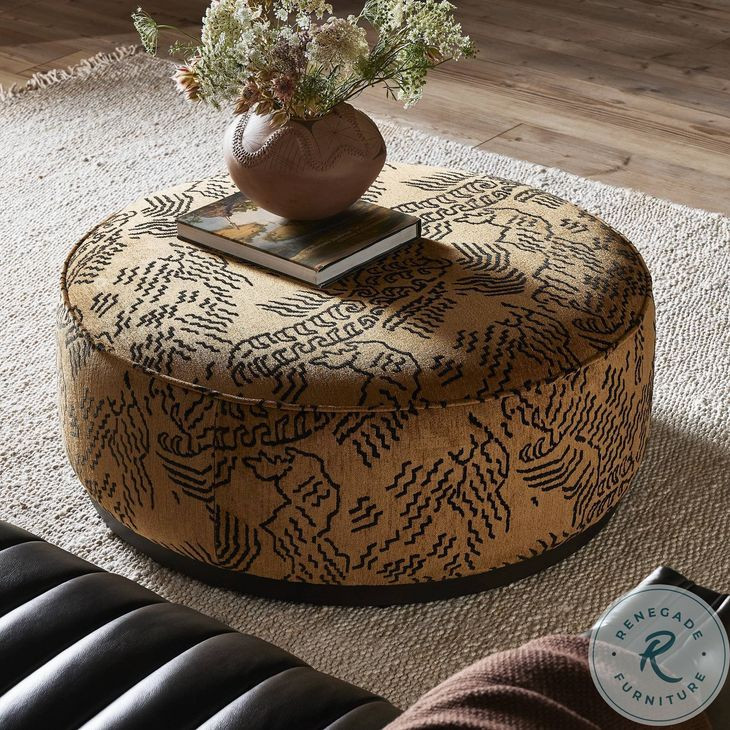 Sinclair Balkan Ochre Large Round Ottoman