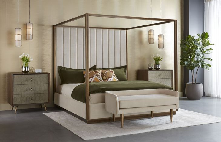 Piccolo Prosecco And Rustic Bronze Casette King Canopy Bed