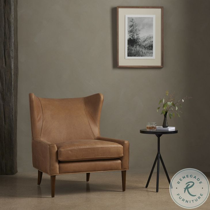 Marlow Palermo Cognac Leather Wing Chair