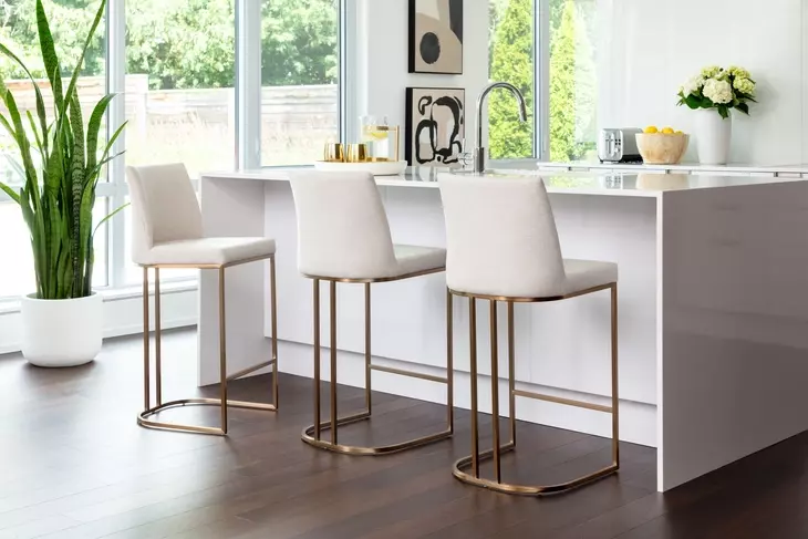Rayla Belfast Oatmeal Fabric Counter Height Stool