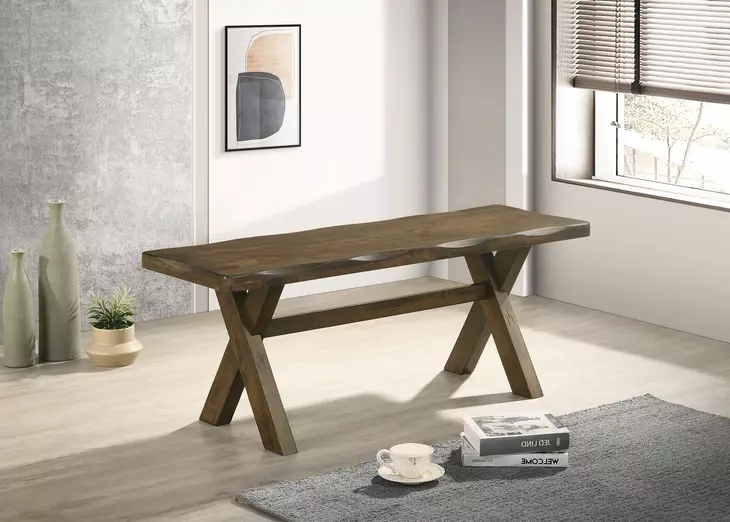 Alston Knotty Nutmeg Trestle Bench
