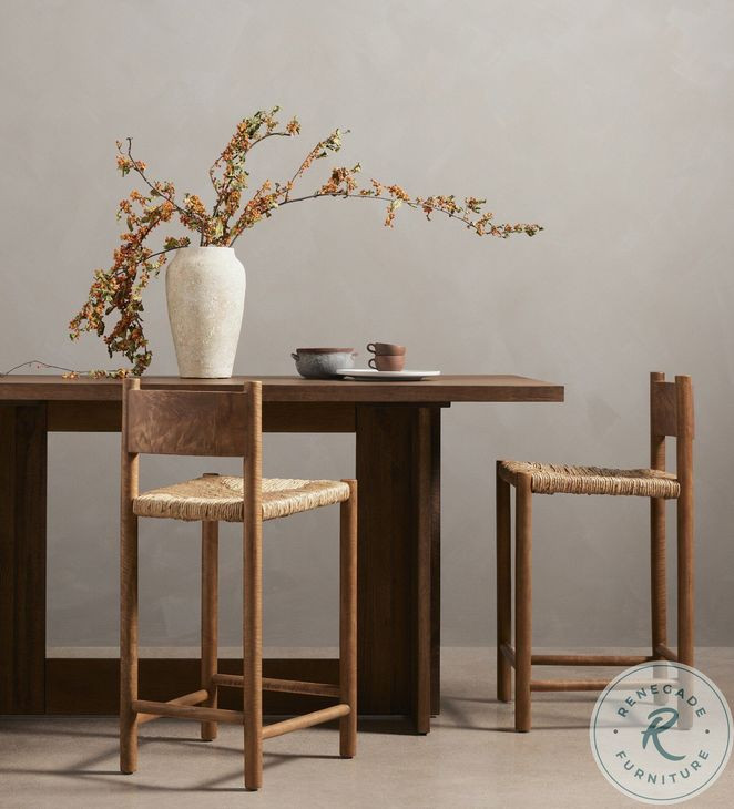 Erie Dark Smoked Oak Counter Height Dining Table