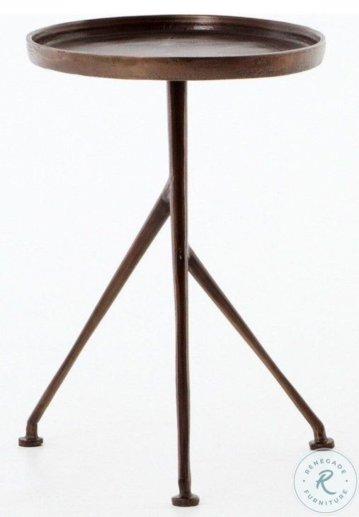Schmidt Antique Rust Round Accent Table