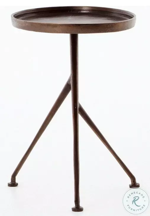 Schmidt Antique Rust Round Accent Table
