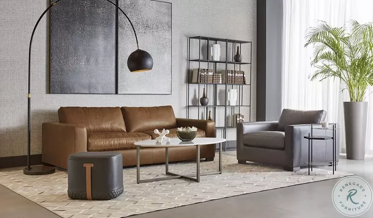 Elisande White And Gunmetal Coffee Table