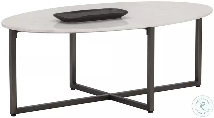 Elisande White And Gunmetal Coffee Table