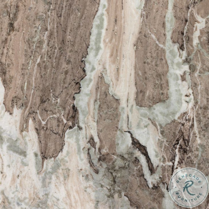 Felix Antique Brass and Canyon Marble 3 Shelf Nightstand