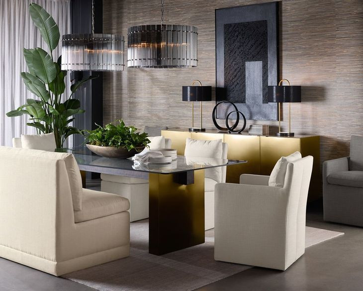 Emrys Effie Linen Wheeled Upholstered Dining Armchair