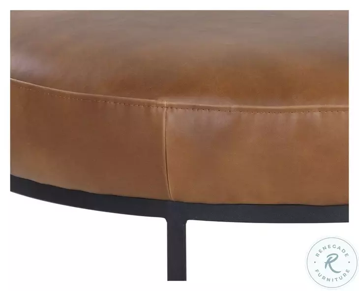 Elgin Tobacco Tan Faux Leather Ottoman