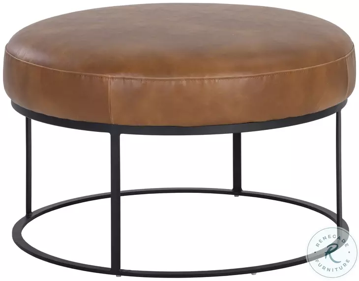 Elgin Tobacco Tan Faux Leather Ottoman