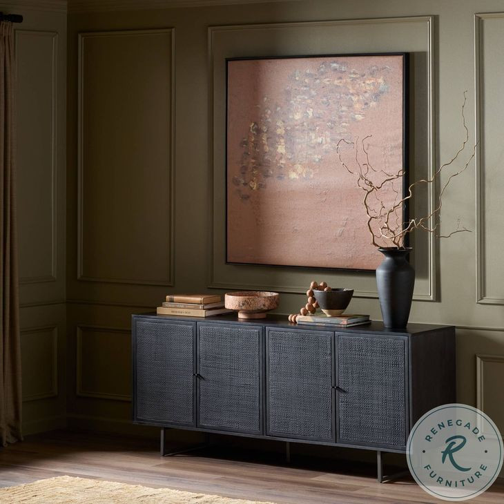 Carmel Black Wash 4 Door Sideboard
