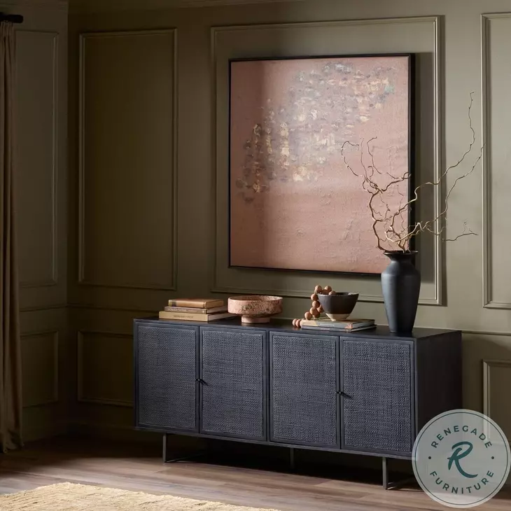 Carmel Black Wash 4 Door Sideboard