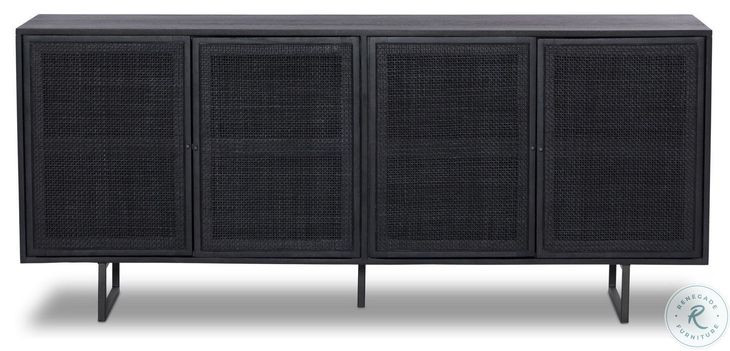 Carmel Black Wash 4 Door Sideboard