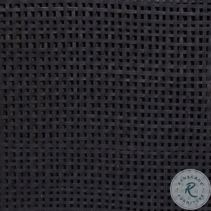 Sydney Black Wash and Black Cane Queen Upholstered Bed