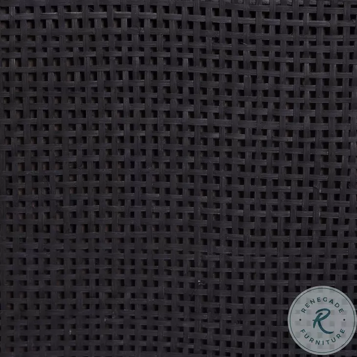 Sydney Black Wash and Black Cane Queen Upholstered Bed